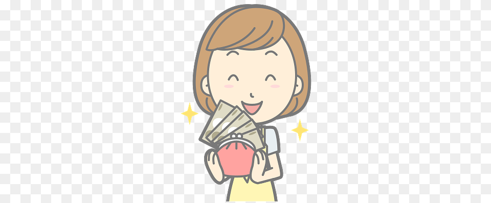 Girl With Full Wallet Cartoon, Baby, Person, Face, Head Free Png Download
