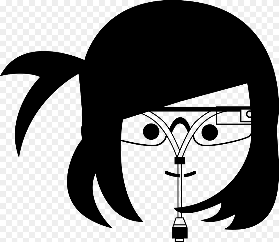 Girl With Google Glasses Girl Bot Icon, Stencil, Book, Comics, Publication Png Image
