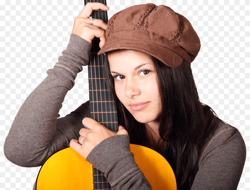 Girl With Guitar Image Png