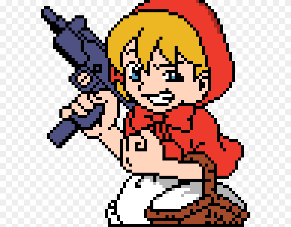 Girl With Gun Minecraft Big Pixel Art, Book, Comics, Publication, Qr Code Png Image