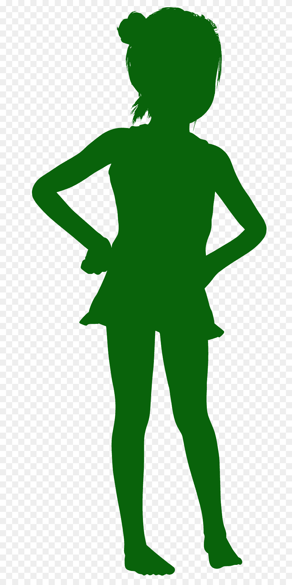 Girl With Hands On Hips Silhouette, Person, Green, Head Free Transparent Png
