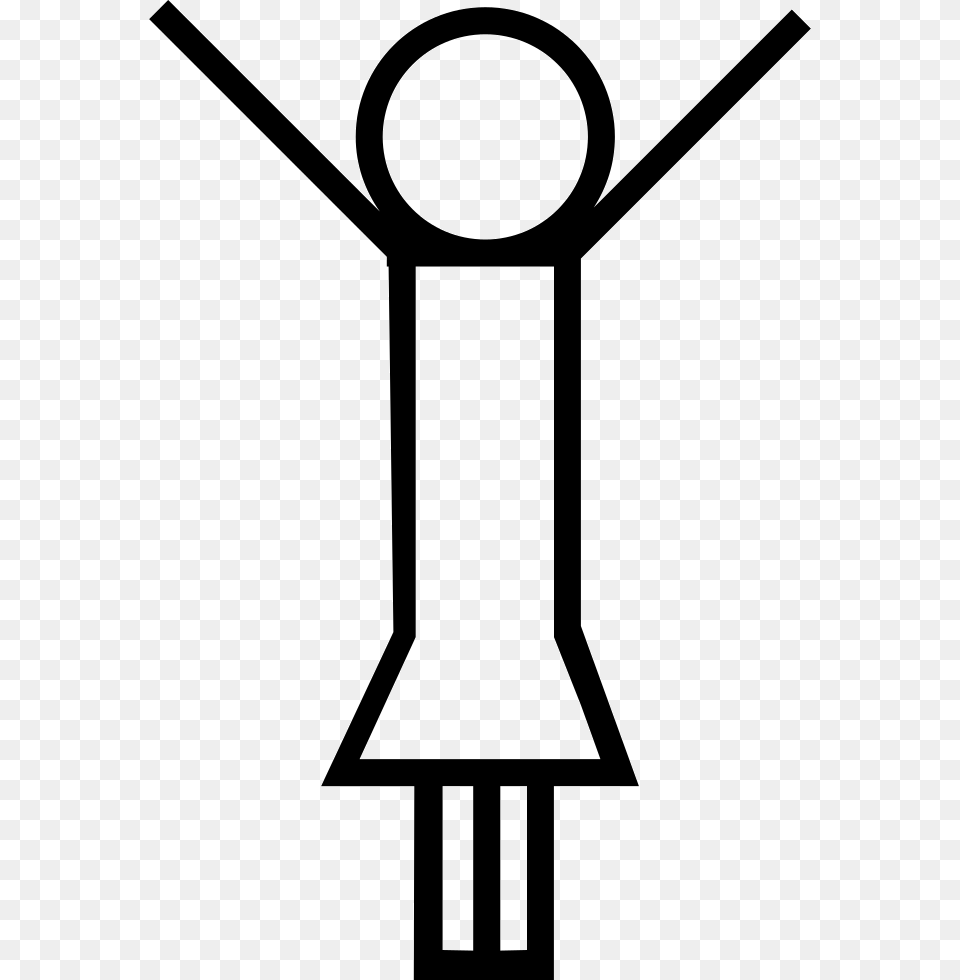 Girl With Hands Up Icone Braco Levantado, Stencil, Cross, Symbol, Weapon Png