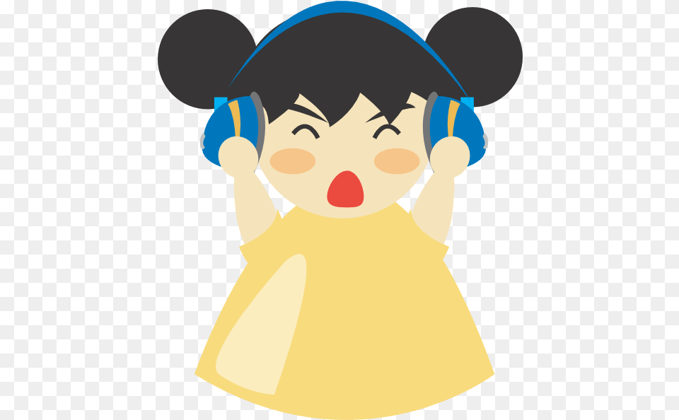 Girl With Headphones Clip Art Vector Clip Art Listening To Music, Baby, Person, Face, Head Free Transparent Png