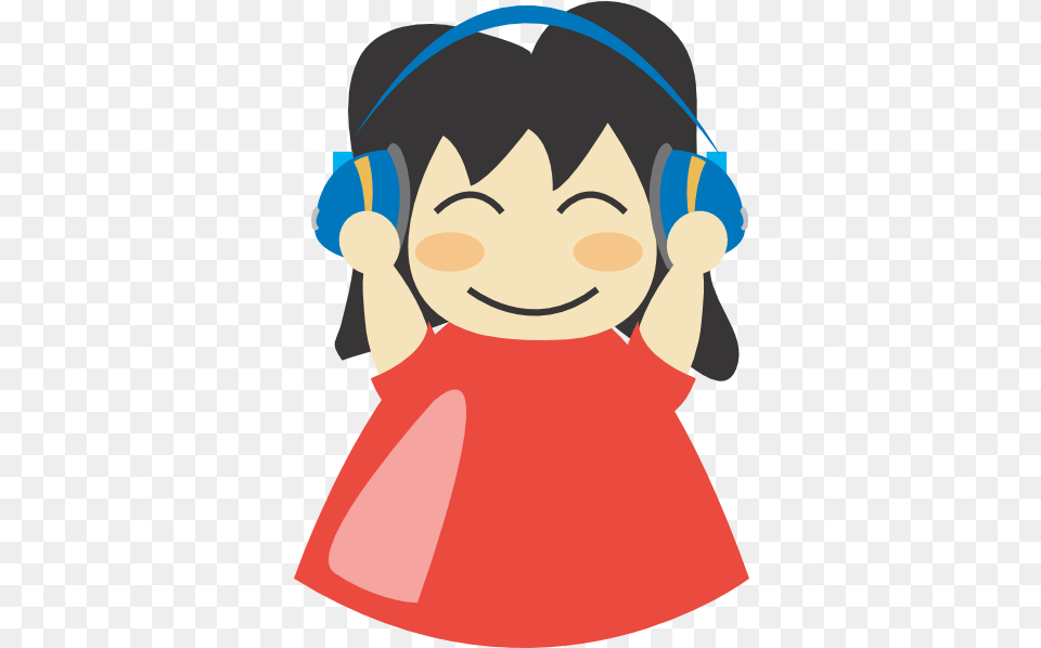 Girl With Headphones Clip Art Vector Clip Art Listening To Music, Baby, Person, Face, Head Png