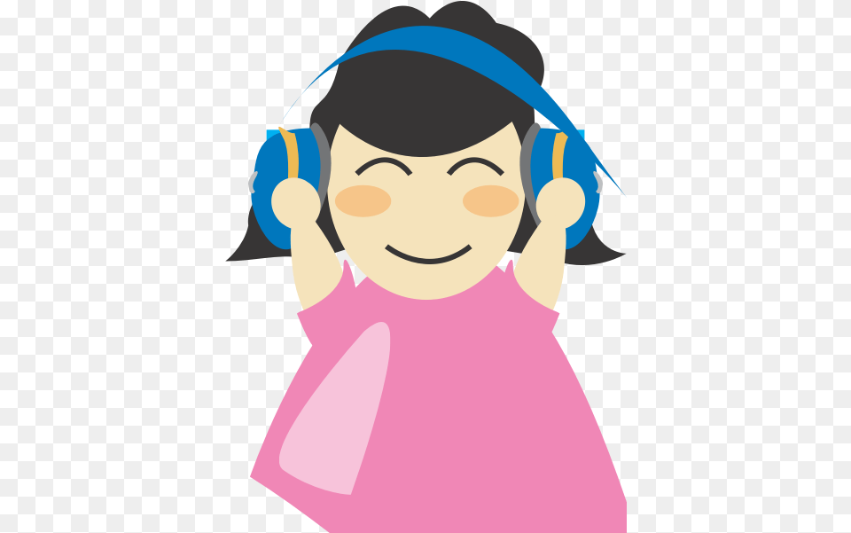 Girl With Headphones Vector Illustration Clipart Use Headphones, Baby, Person, Face, Head Png