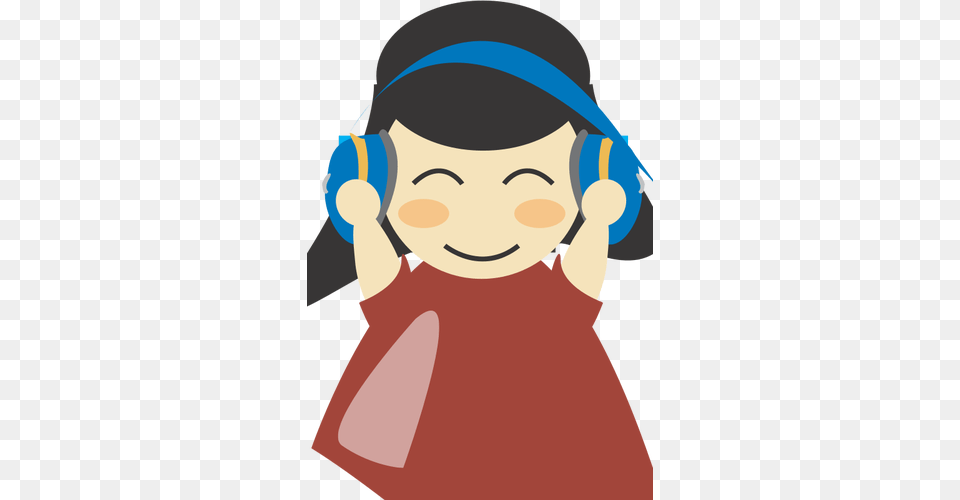 Girl With Headphones Vector Image, Baby, Person, Electronics, Face Png