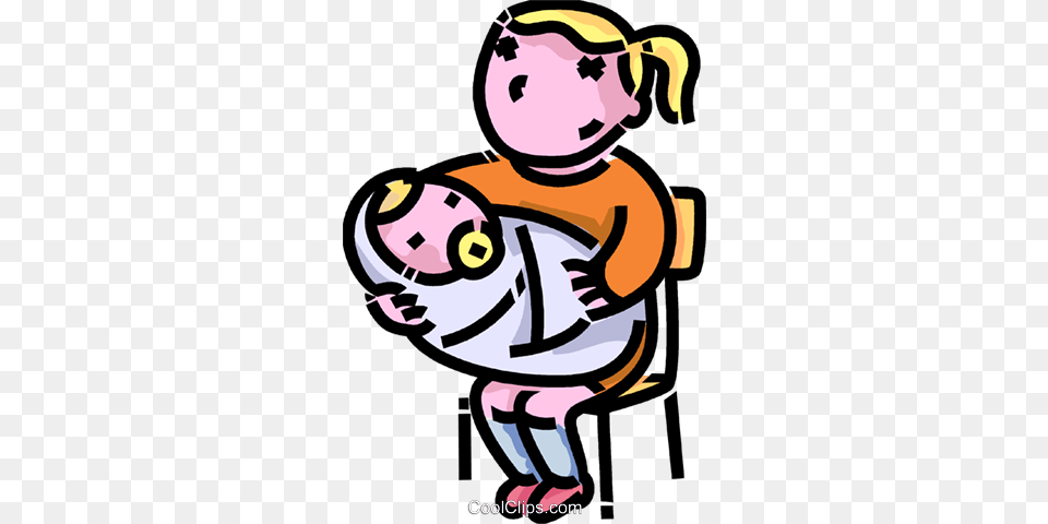 Girl With His Baby Brother Royalty Vector Clip Art, People, Person Free Png Download