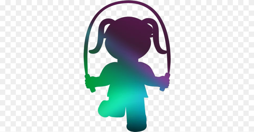 Girl With Jump Rope Clipart Illustration, Silhouette Free Png Download