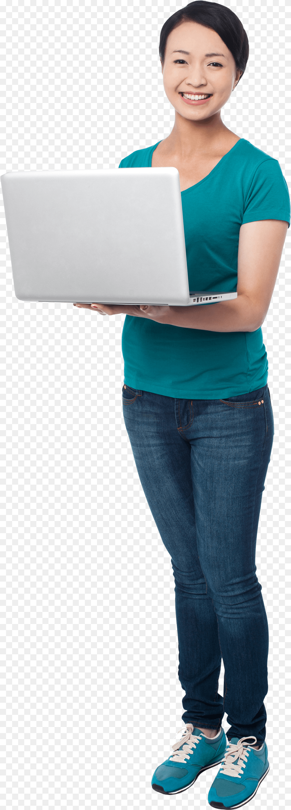 Girl With Laptop Png Image