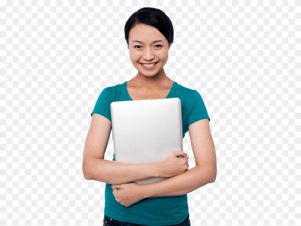 Girl With Laptop, Person, Smile, Face, Happy Png