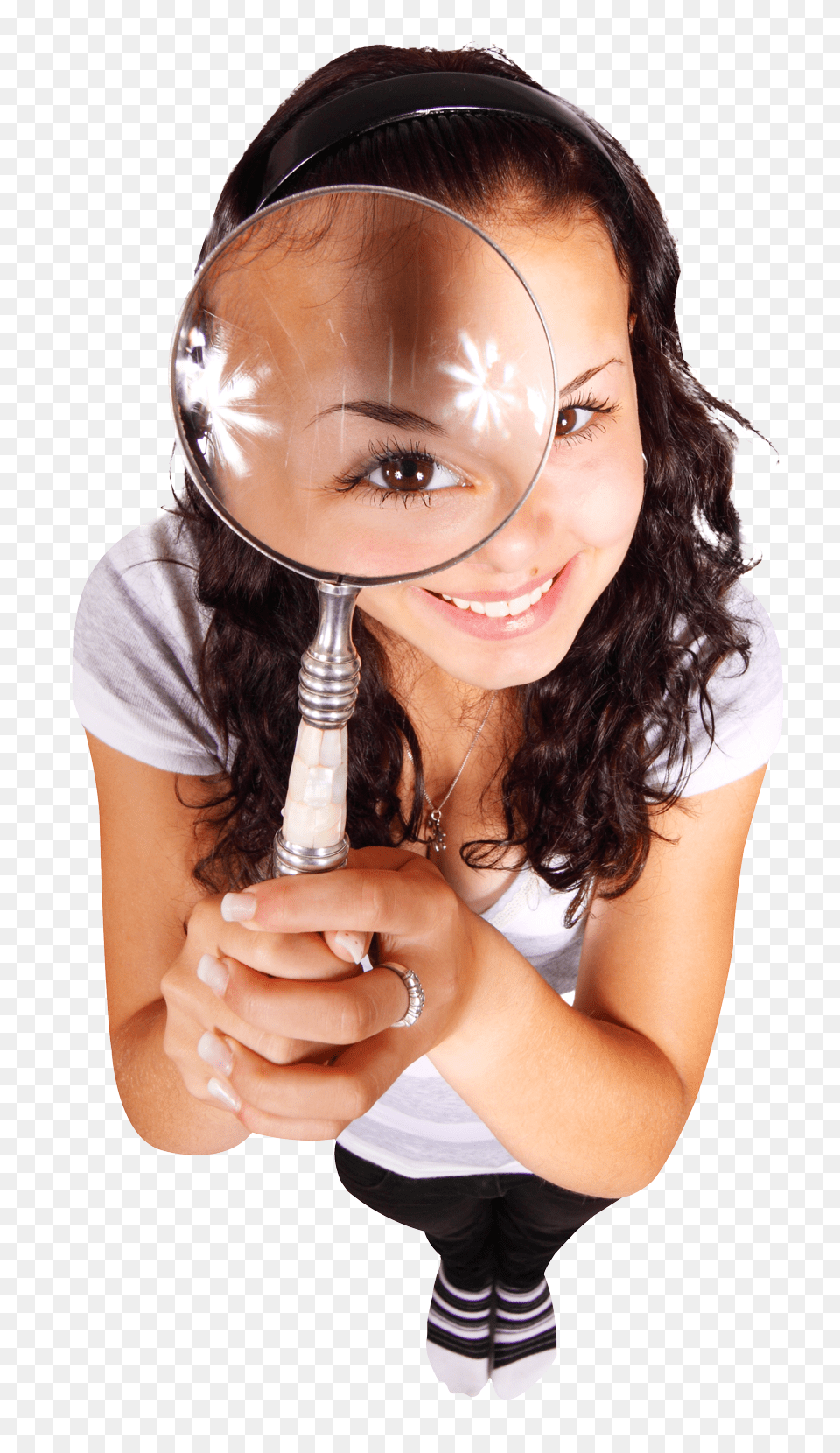 Girl With Magnifying Glass Image, Body Part, Photography, Person, Head Png