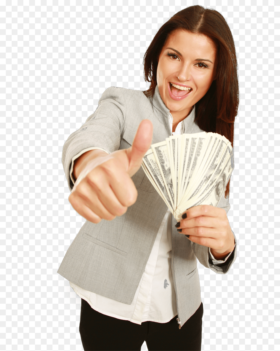 Girl With Money, Adult, Person, Hand, Finger Png