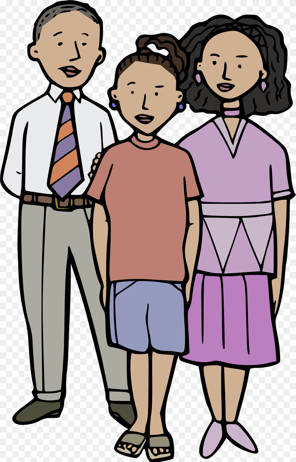 Girl With Parents Clipart, Baby, Publication, Person, Dress Free Png