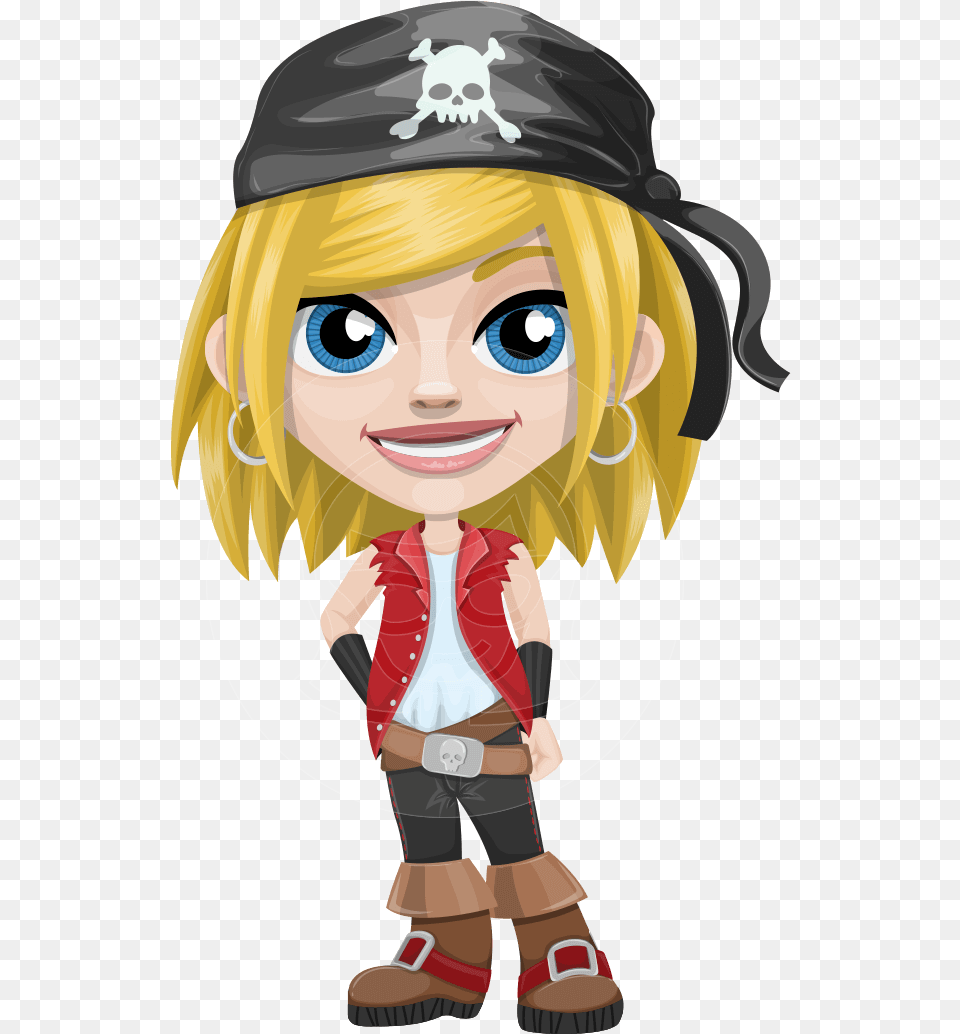 Girl With Pirate Costume Cartoon Vector Character Aka Girl Pirate Cartoon, Book, Comics, Publication, Baby Png Image