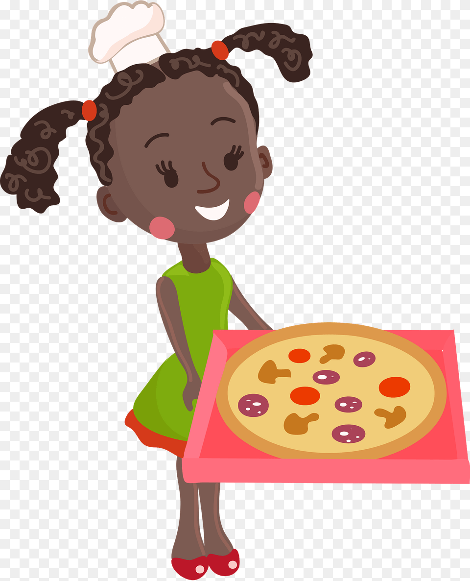 Girl With Pizza Box Clipart, Food, Sweets, Baby, Person Png