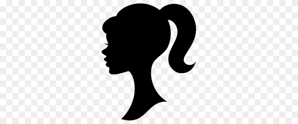 Girl With Ponytail Transparent, Silhouette, Person, Face, Head Png Image