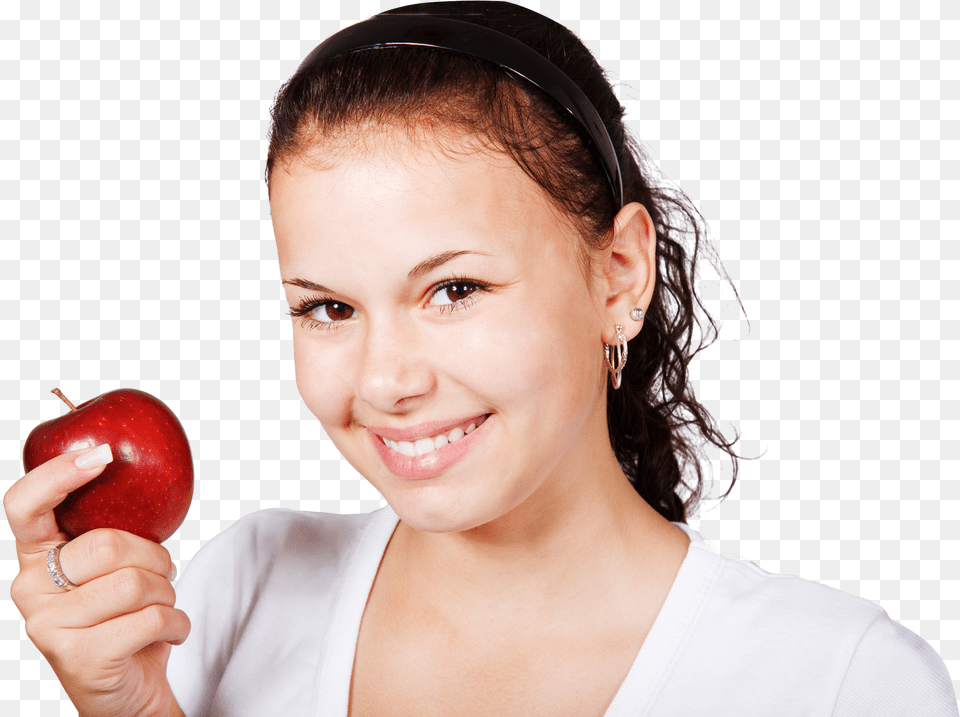 Girl With Red Apple Apple Girl Free Png
