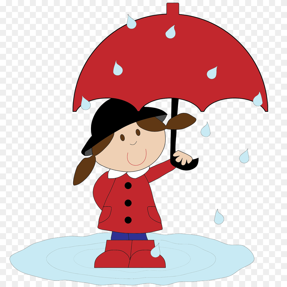 Girl With Red Umbrella Clipart, Canopy, Face, Head, Person Png Image