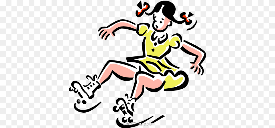 Girl With Roller Skates Royalty Free Vector Clip Art Illustration, Baby, Ball, Handball, Person Png