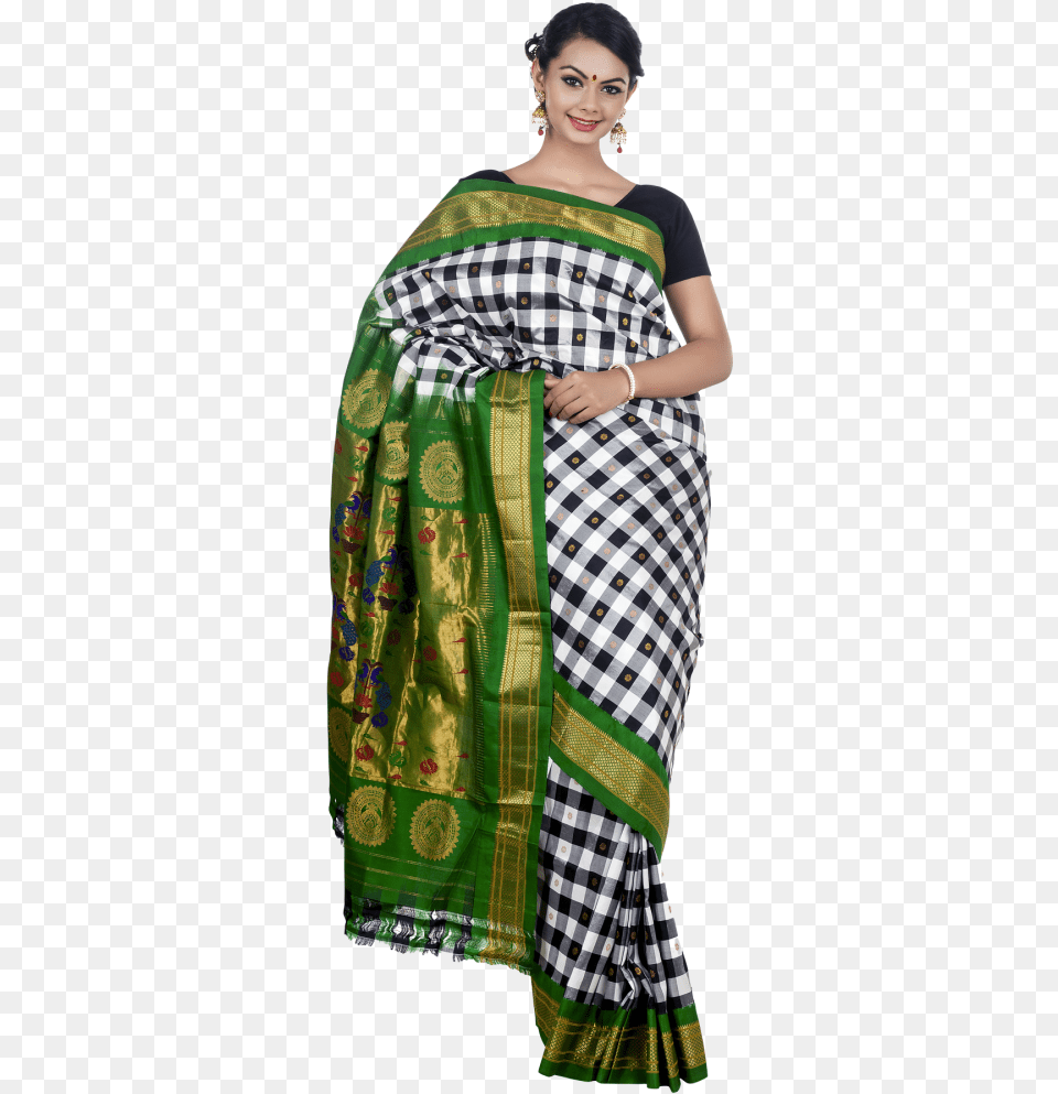 Girl With Saree, Clothing, Sari, Silk, Adult Free Png Download