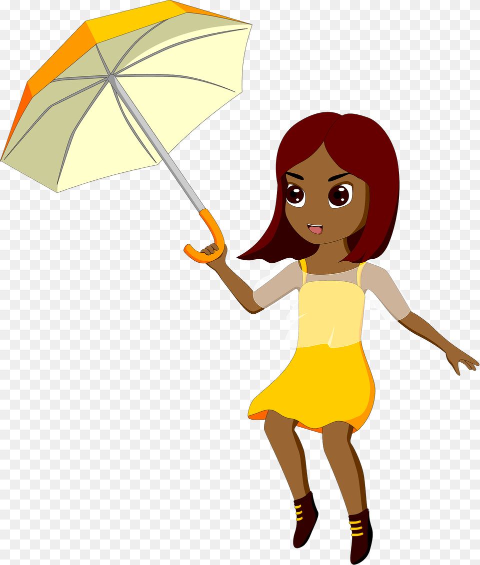 Girl With Umbrella Clipart, Person, Clothing, Footwear, Shoe Free Png