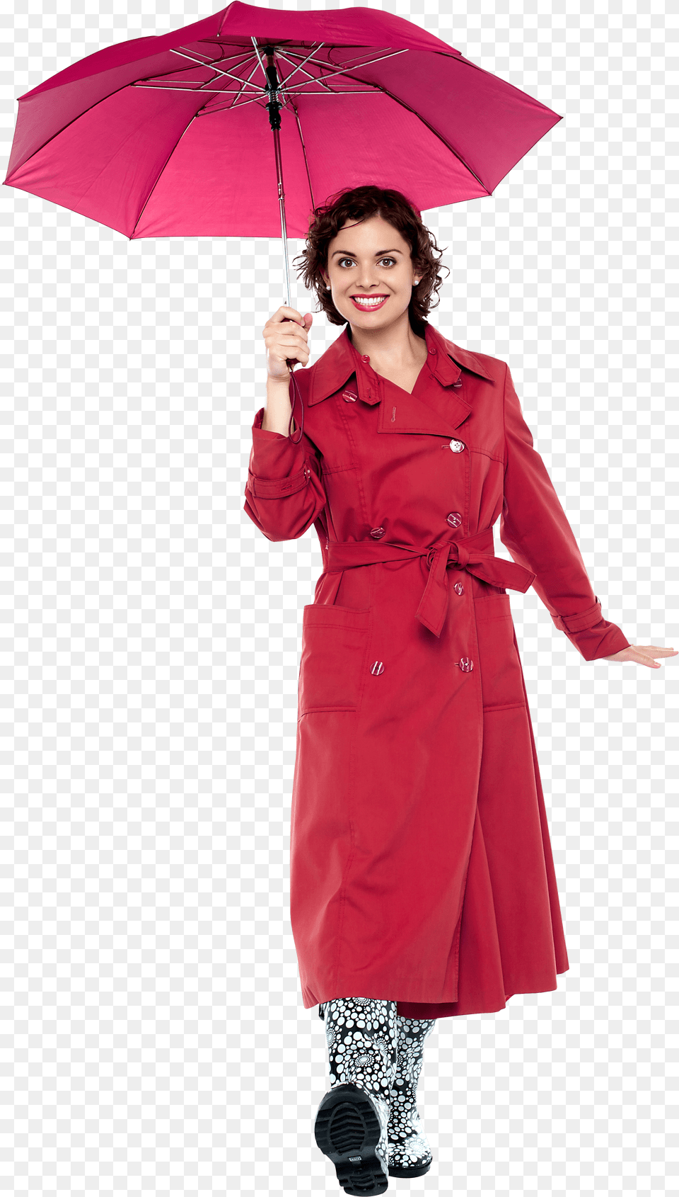 Girl With Umbrella Download, Clothing, Coat, Overcoat, Adult Png