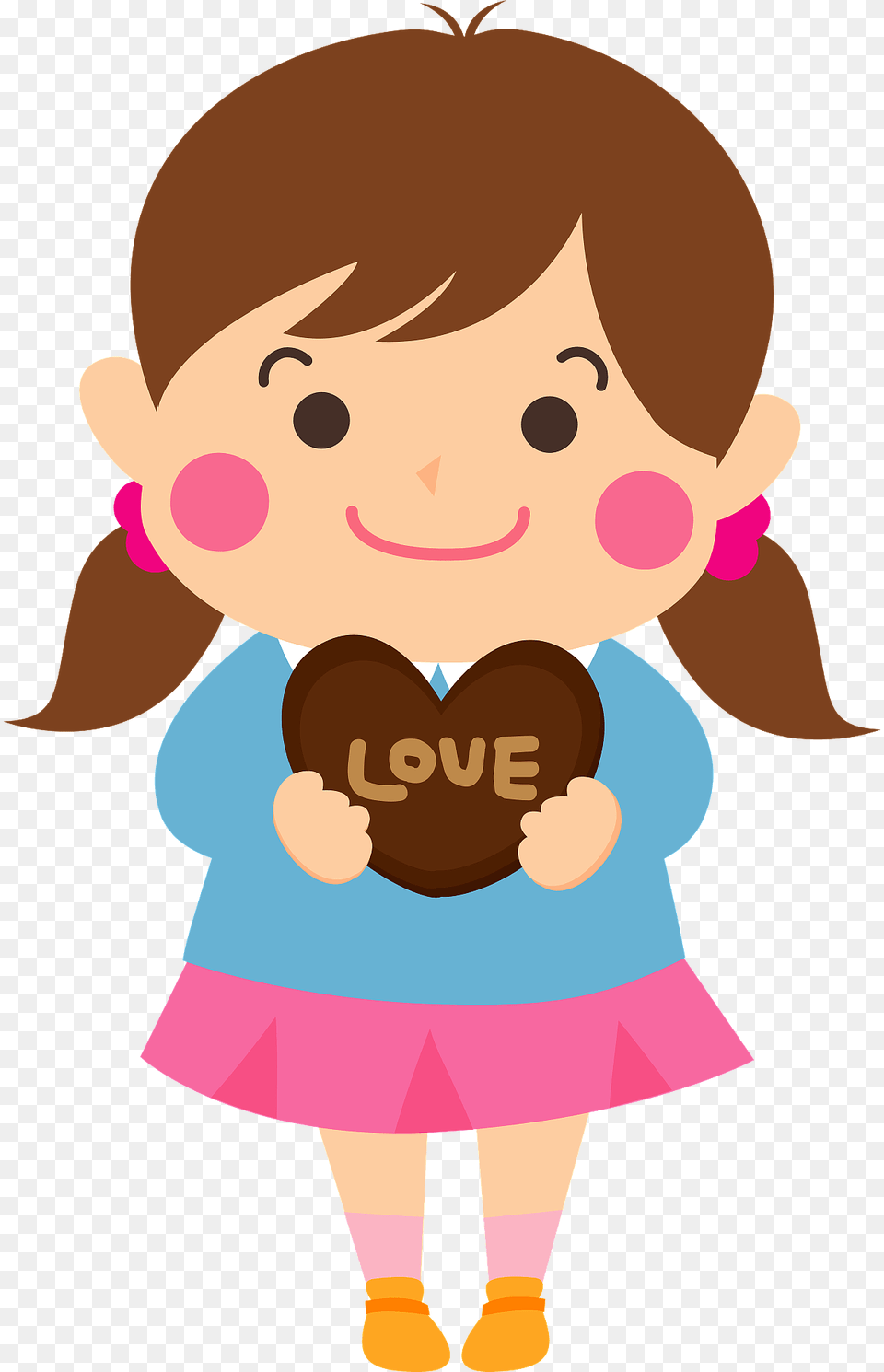 Girl With Valentine39s Day Chocolate Clipart, Baby, Person, Photography, Head Png Image