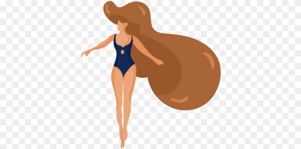Girl Women Bathing Suit Swimsuit Hair Flat Transparent Transparent Cartoon Bathing Suit, Adult, Woman, Person, Leisure Activities Free Png Download