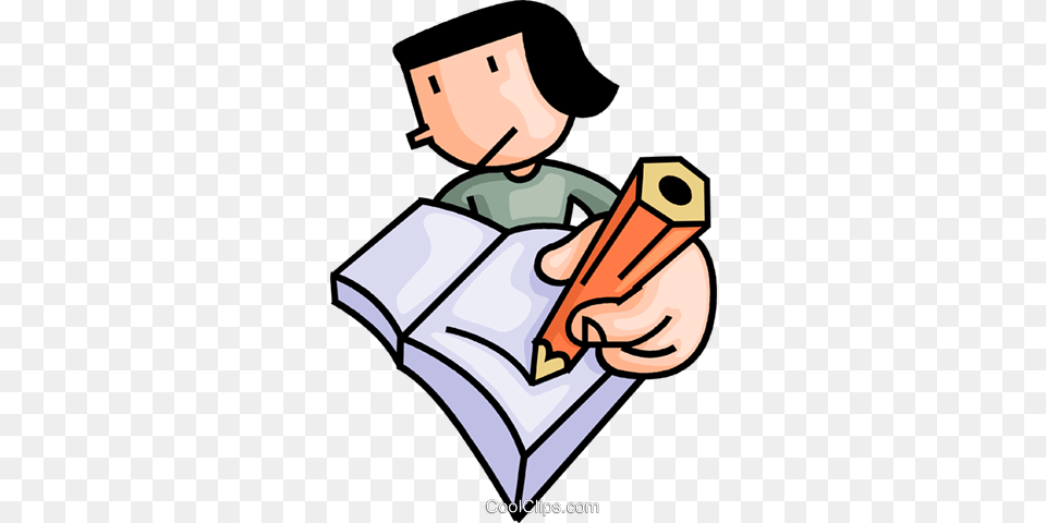 Girl Writing In Her Notebook Royalty Vector Clip Art, Person, Reading, Book, Publication Free Transparent Png