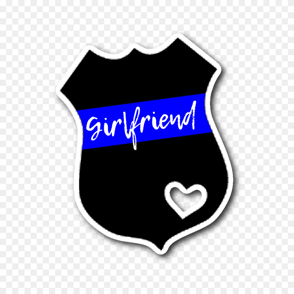 Girlfriend Thin Blue Line Badge Vinyl Decal Sticker Designs, Logo, Armor, Symbol Png Image