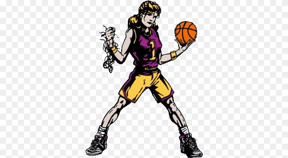 Girls Basketball High School Clipart Female Basketball Player Clipart, Person, Ball, Basketball (ball), Sport Free Png Download