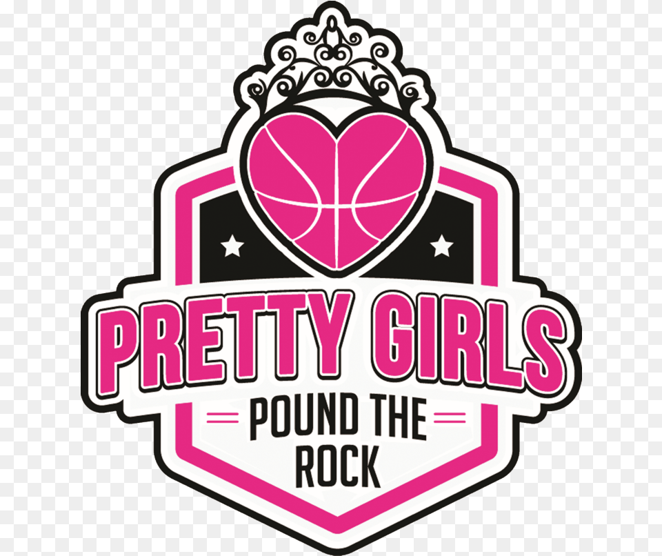 Girls Basketball Pretty Pound The Rock Llc United Girly, Badge, Logo, Symbol, Dynamite Free Png Download