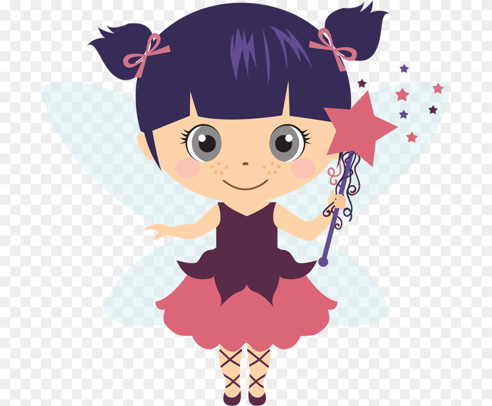 Girls Clipart Chore Cute Fairy Clipart, Book, Comics, Publication, Baby Free Transparent Png