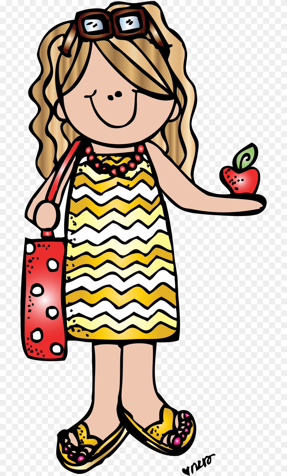 Girls Clips School Clipart School Days Back To School Curly Hair Teacher Clipart, Accessories, Bag, Handbag, Baby Free Png Download