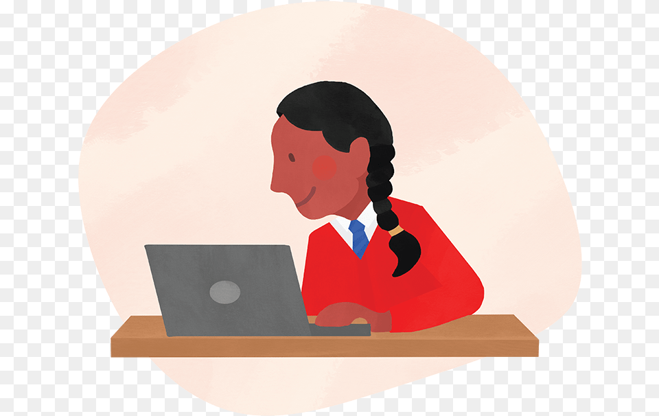 Girls Education Collaborative Illustration, Computer, Person, Pc, Laptop Png