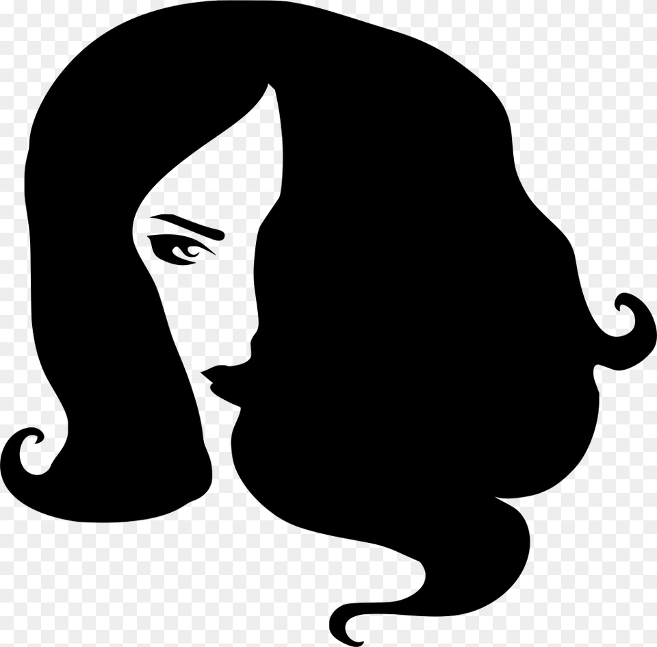 Girls Eye Female Black And White Face Clipart, Gray Free Transparent Png