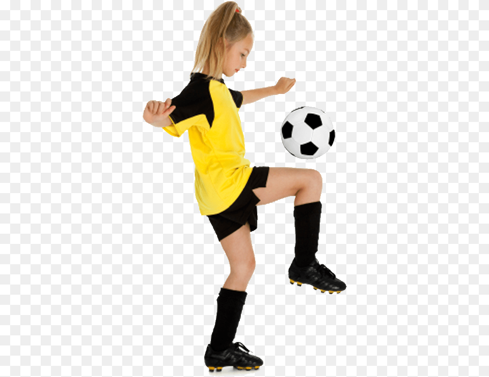 Girls Football Girl Playing Soccer, Ball, Sphere, Soccer Ball, Person Png Image