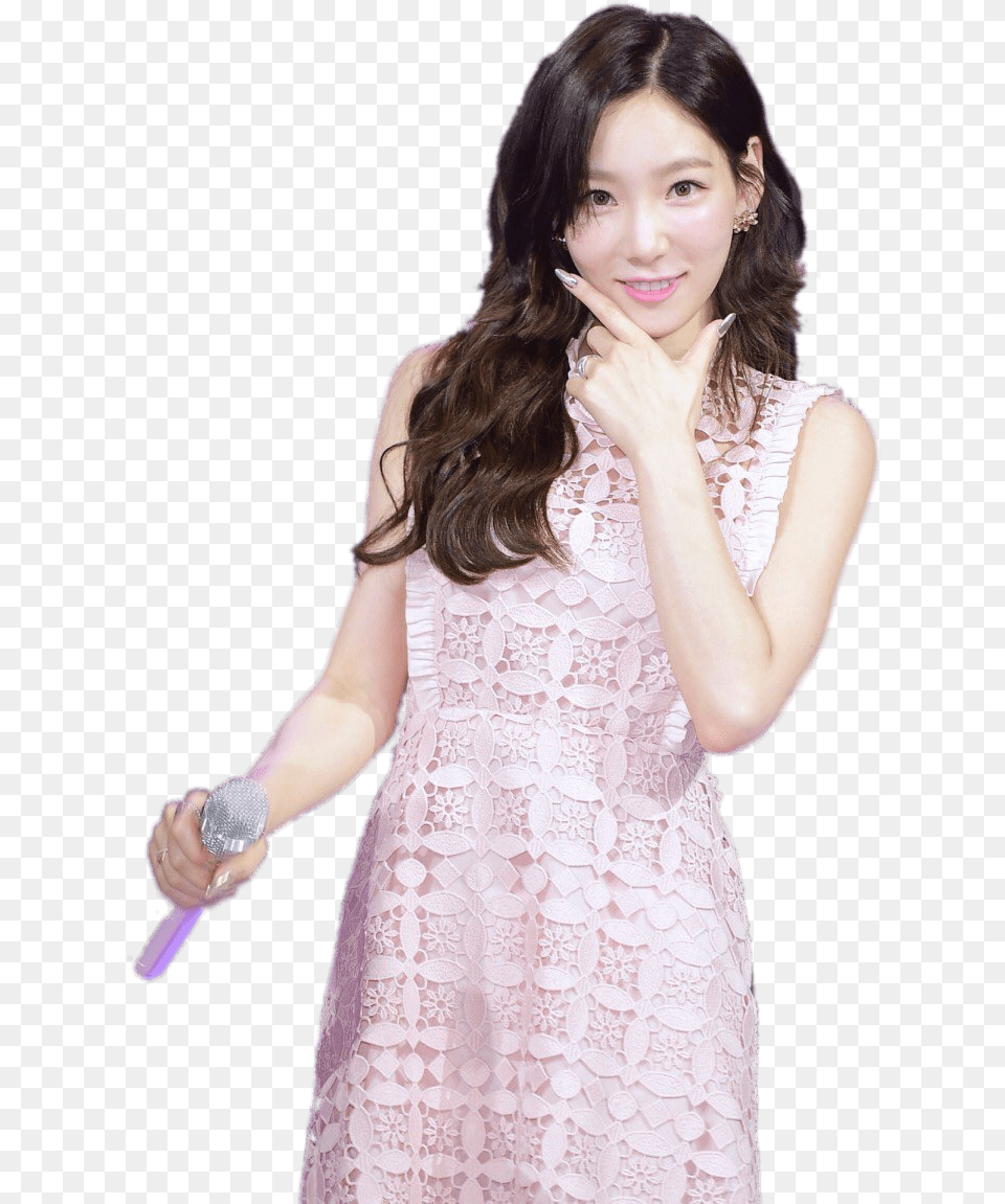 Girls Generation Taeyeon On Stage Taeyeon Pink Dress, Finger, Body Part, Clothing, Person Free Png