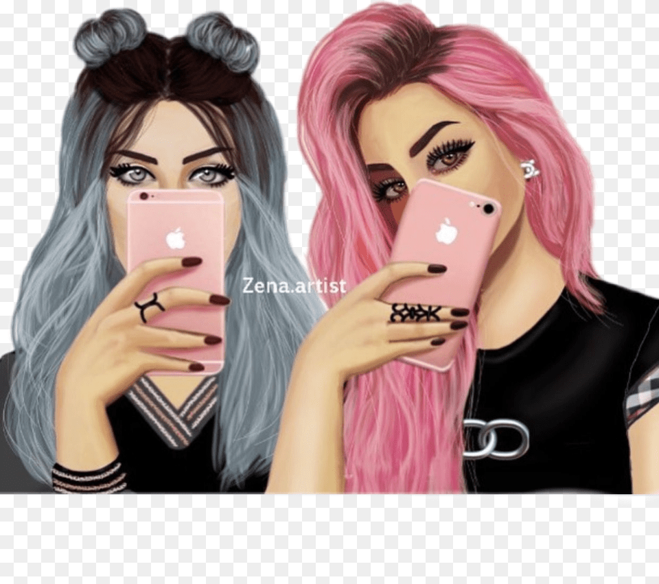 Girls Girl Bff Bestfriendforever Bestfriend Saraart Meilleure Amie Fille Swag Dessin, Adult, Person, Woman, Female Free Transparent Png