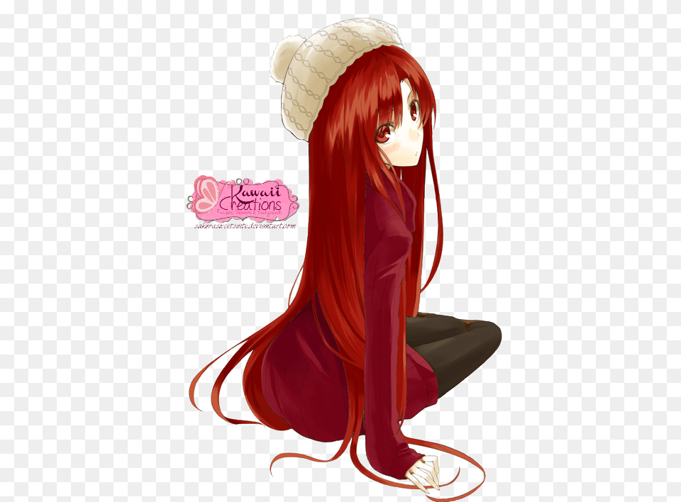 Girls Hair Transparent Clipart Anime Girls With Red Hair, Adult, Publication, Person, Female Png Image