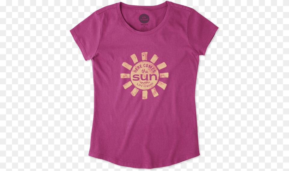 Girls Here Comes The Sun Smiling Smooth Tee Cloud City, Clothing, Shirt, T-shirt Png Image