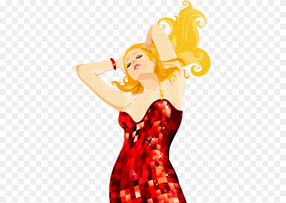 Girls Illustration, Dancing, Person, Leisure Activities, Dance Pose Png Image