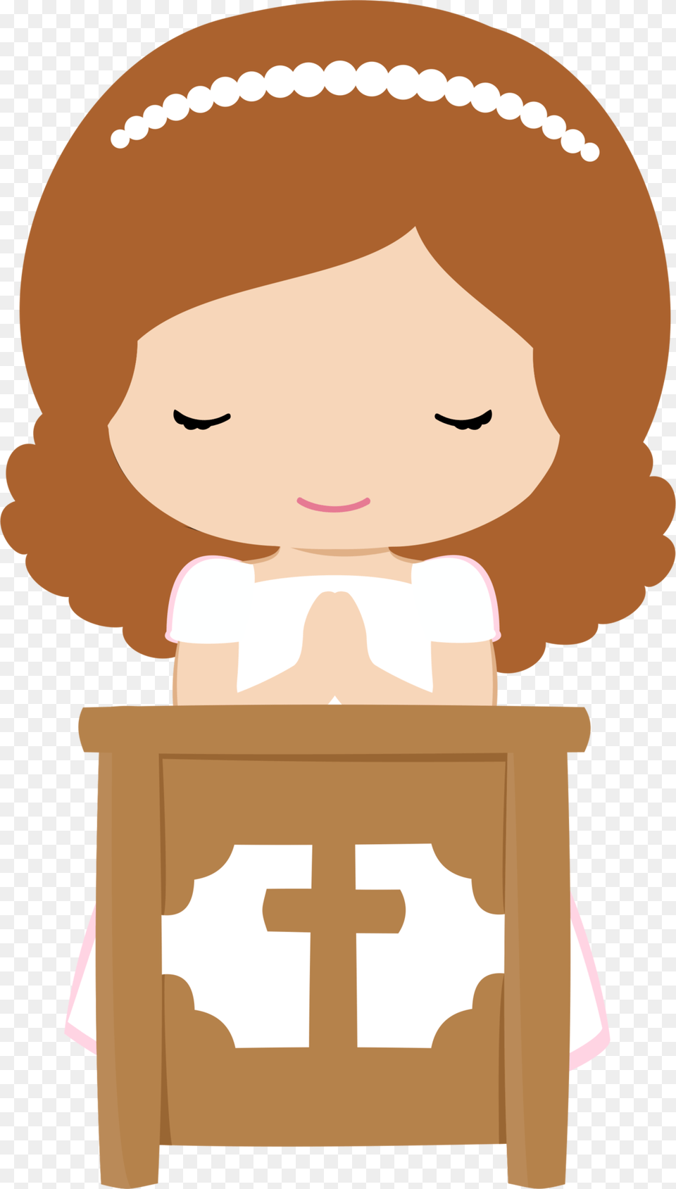 Girls In Their First Communion Clip Art Clipart Communion Girls, Person, Reading, Baby, Furniture Free Transparent Png