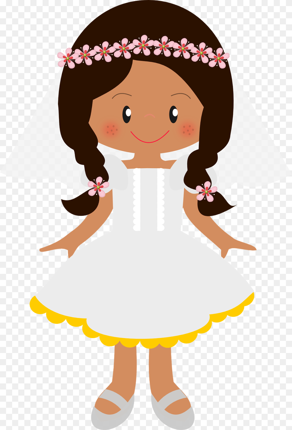 Girls In Their First Communion Clip Art Image Daminha, Baby, Person, Doll, Face Free Png Download