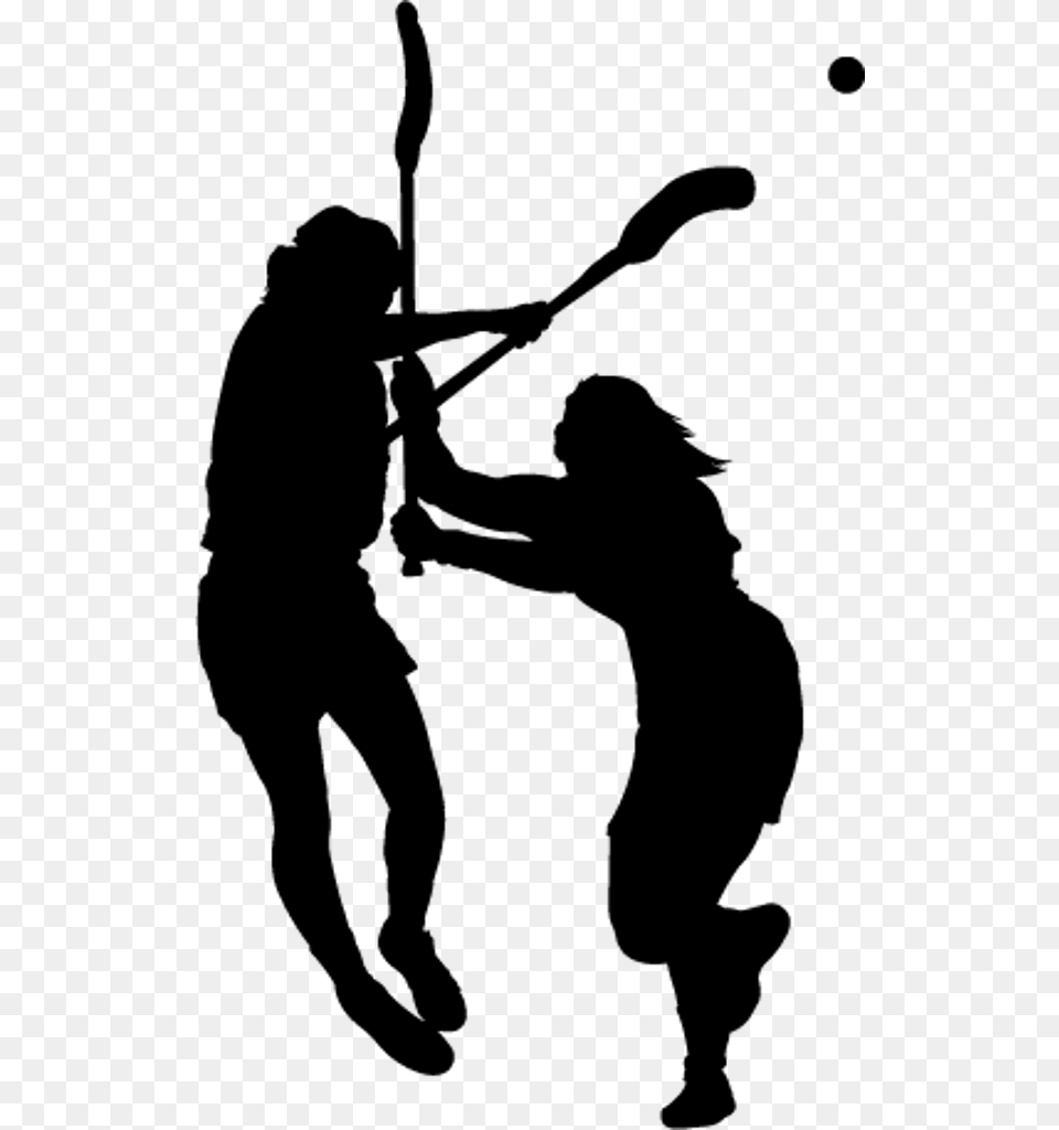 Girls Lacrosse Silhouette Silhouette Lacrosse Clip Art, Gray Free Png Download