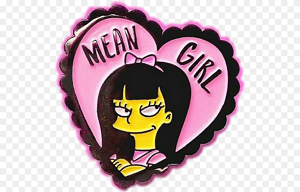 Girls Mean Meangirl Tumblr Tumblrgirl Lossimpson, Sticker, Purple, Person, Head Png