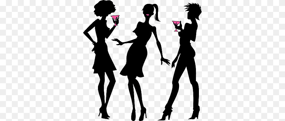 Girls Night Out Silhouette, Adult, Person, Female, Woman Png Image