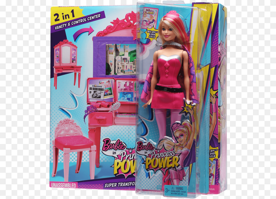 Girls Princess Power Superhero Vanity Play Set Barbie De Superhero, Figurine, Doll, Toy, Child Free Transparent Png