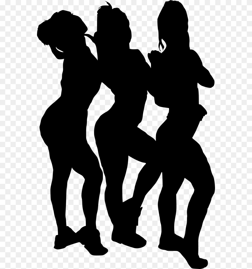 Girls Silhouette, Gray Png Image