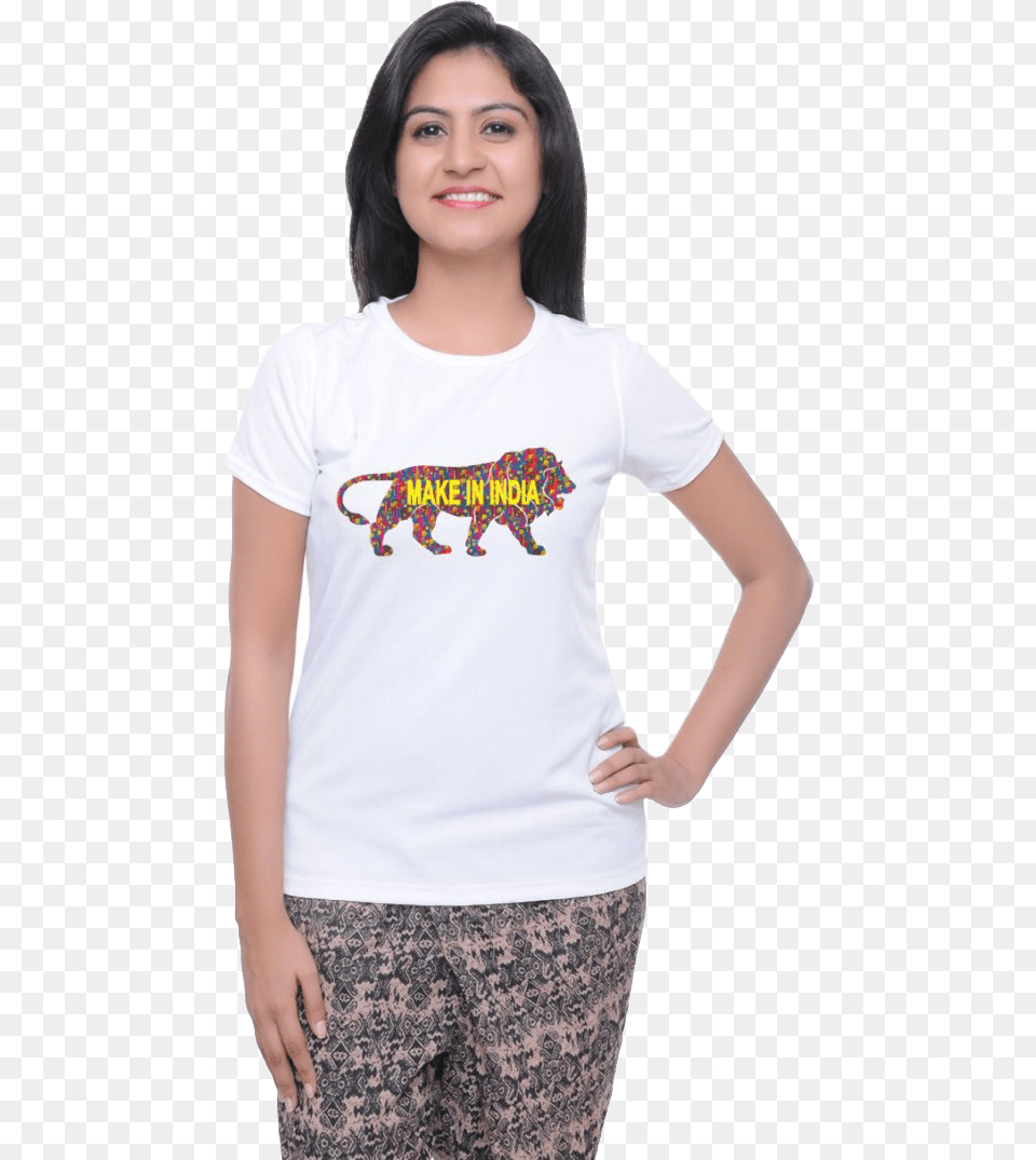 Girls Transparent Make In India Tshirts, Clothing, T-shirt, Adult, Sleeve Png